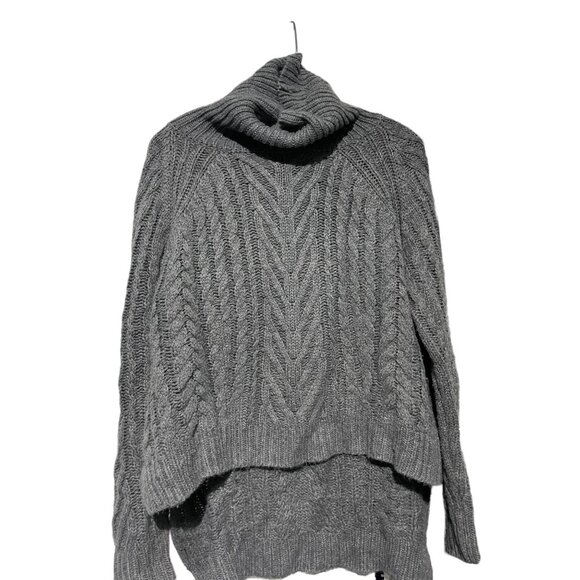 Dreamers Women's Sweater Cowl Neck Cable Knit Gray Size Large - Picture 1 of 4